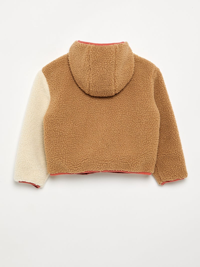 Giubbotto reversibile con un lato effetto montone Beige - Kiabi