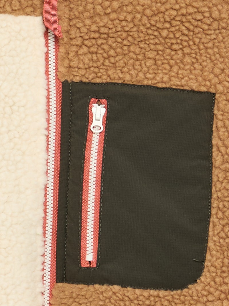 Giubbotto reversibile con un lato effetto montone Beige - Kiabi