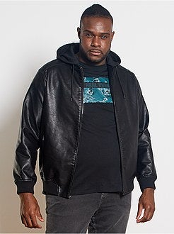 Giubbotto similpelle con cappuccio - Kiabi