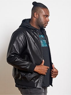 Giubbotto similpelle con cappuccio - Kiabi