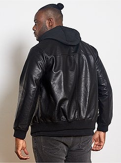 Giubbotto similpelle con cappuccio - Kiabi