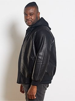 Giubbotto similpelle con cappuccio - Kiabi