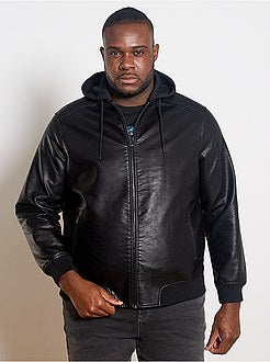 Giubbotto similpelle con cappuccio - Kiabi