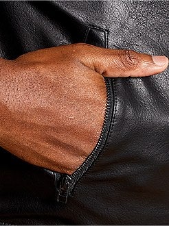 Giubbotto similpelle con cappuccio - Kiabi