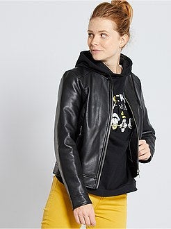 Giubbotto similpelle con zip - Kiabi