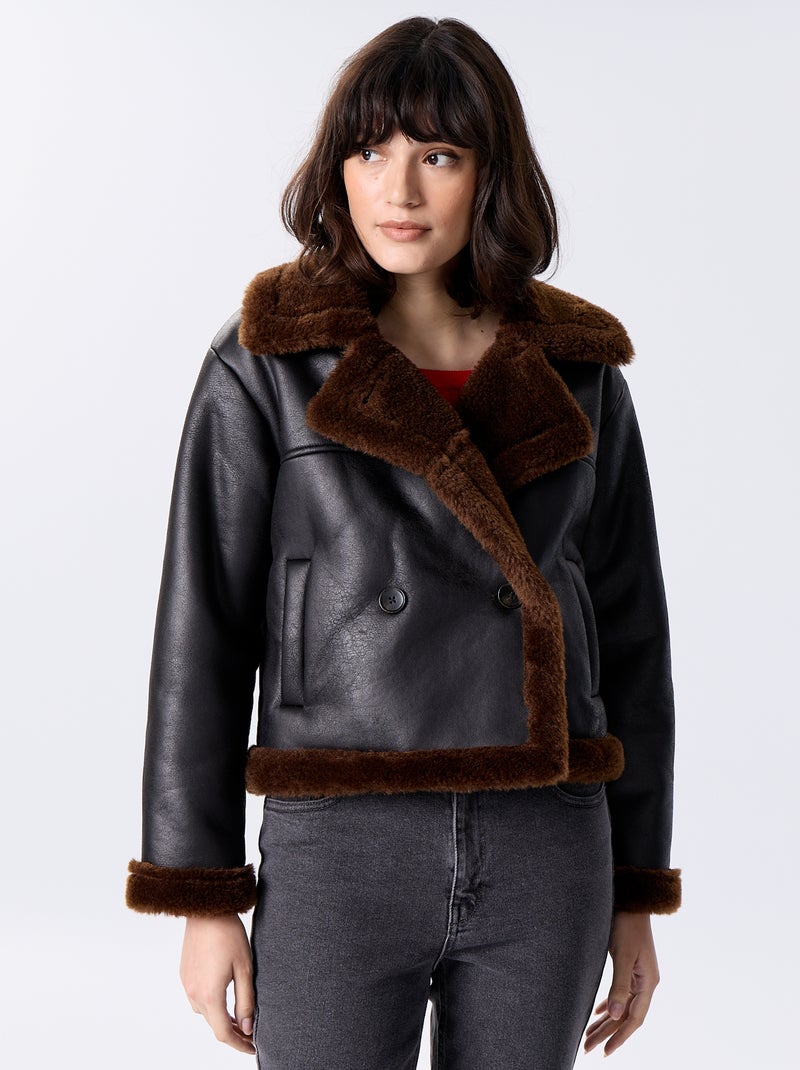 Giubbotto stile montone Marrone - Kiabi