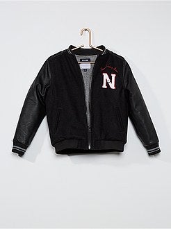 Giubbotto stile 'Teddy' in similpelle e lane - Kiabi