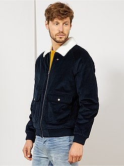 Giubbotto velluto collo sherpa - Kiabi