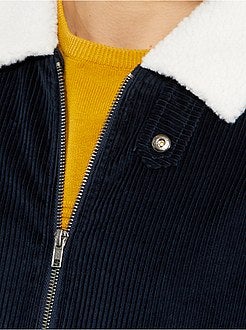 Giubbotto velluto collo sherpa - Kiabi