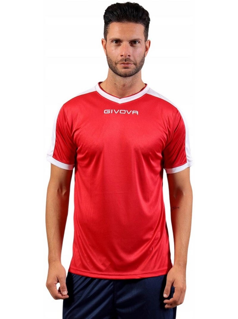 Givova Revolution Maglietta Interblocco Uomo Bianco/Rosso - Kiabi