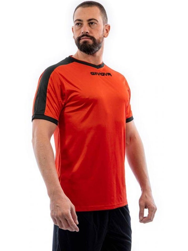 Givova Revolution Maglietta Interblocco Uomo Nero Arancione - Kiabi