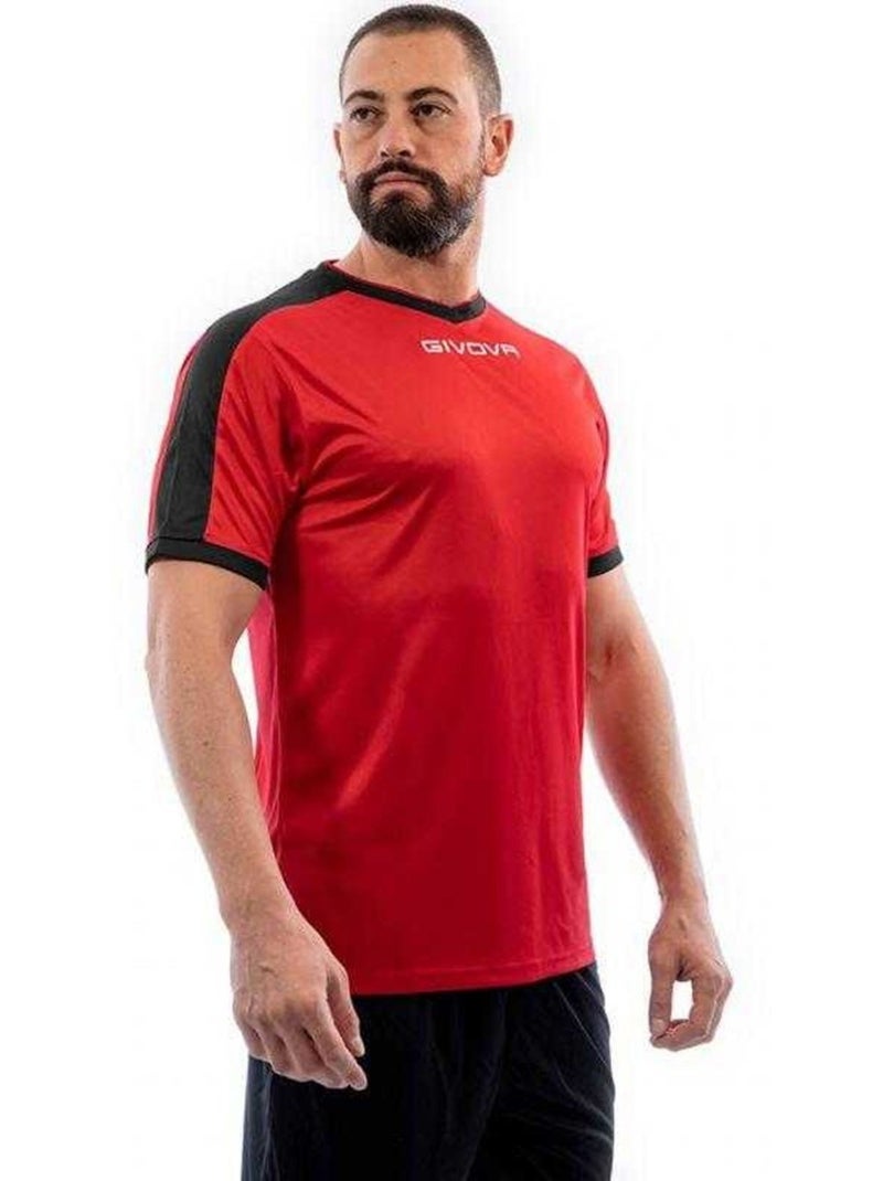 Givova Revolution Maglietta Interblocco Uomo Nero Rosso - Kiabi