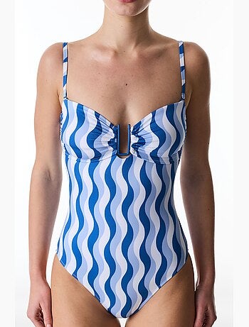 Gloria costume intero a righe senza spalline penti