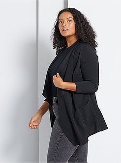 Golfino stile blazer a lembi maglia di crêpe - Kiabi
