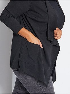 Golfino stile blazer a lembi maglia di crêpe - Kiabi