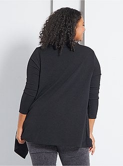 Golfino stile blazer a lembi maglia di crêpe - Kiabi