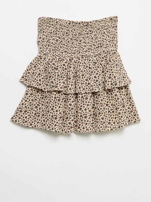 Gonna a balze con stampa leopardata - Kiabi