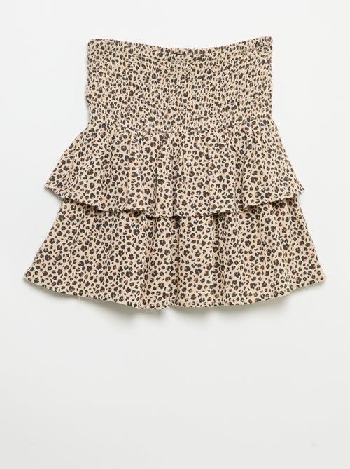 Gonna a balze con stampa leopardata - Kiabi