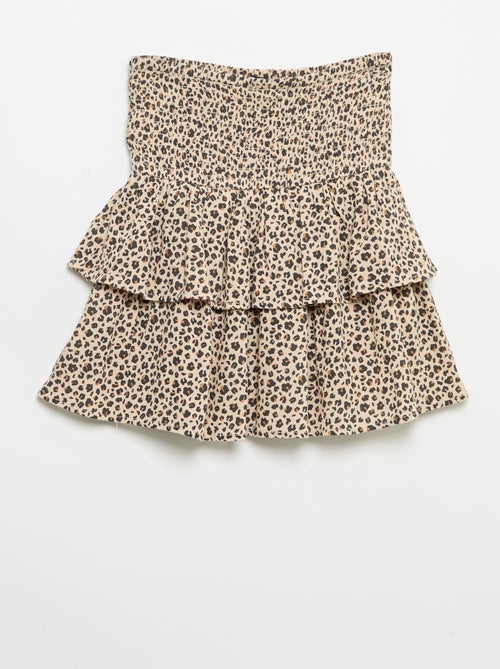 Gonna a balze con stampa leopardata - Kiabi