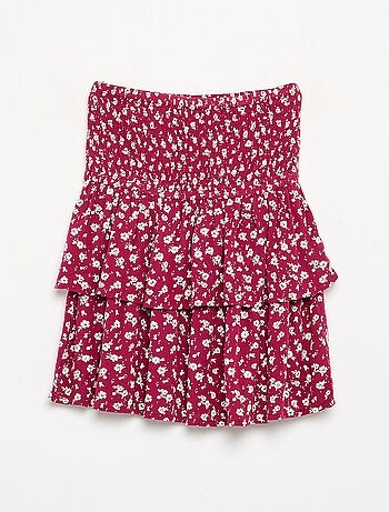 Gonna a balze con stampa leopardata