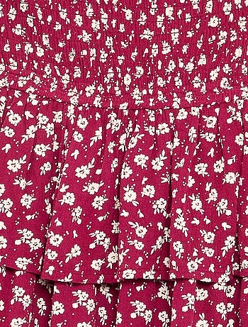 Gonna a balze con stampa leopardata