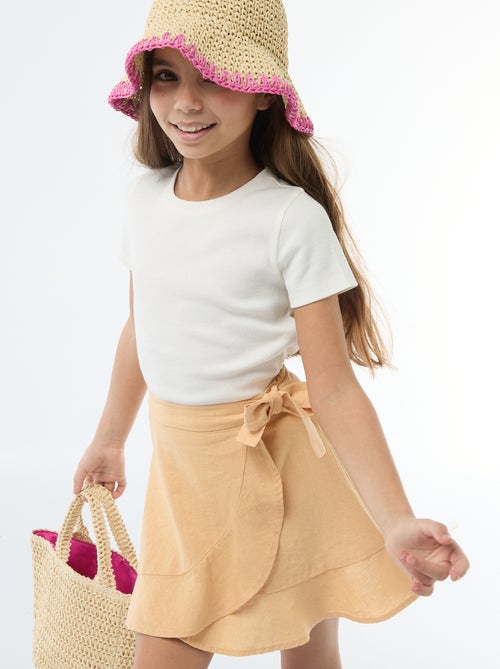 Gonna a balze in misto lino - Kiabi