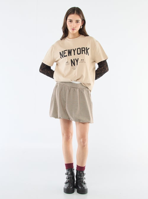 Gonna a palloncino a quadri - Kiabi