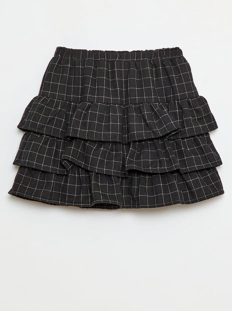 Gonna a quadri in cotone Grigio - Kiabi