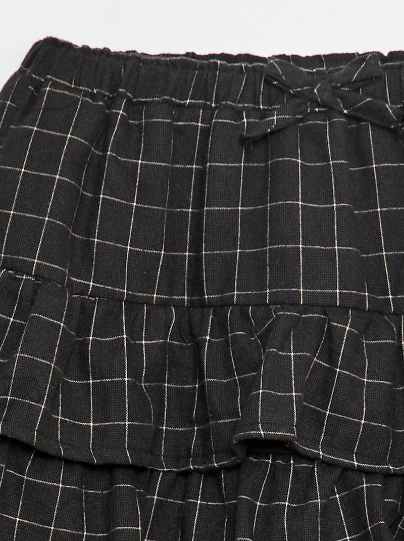 Gonna a quadri in cotone Grigio - Kiabi