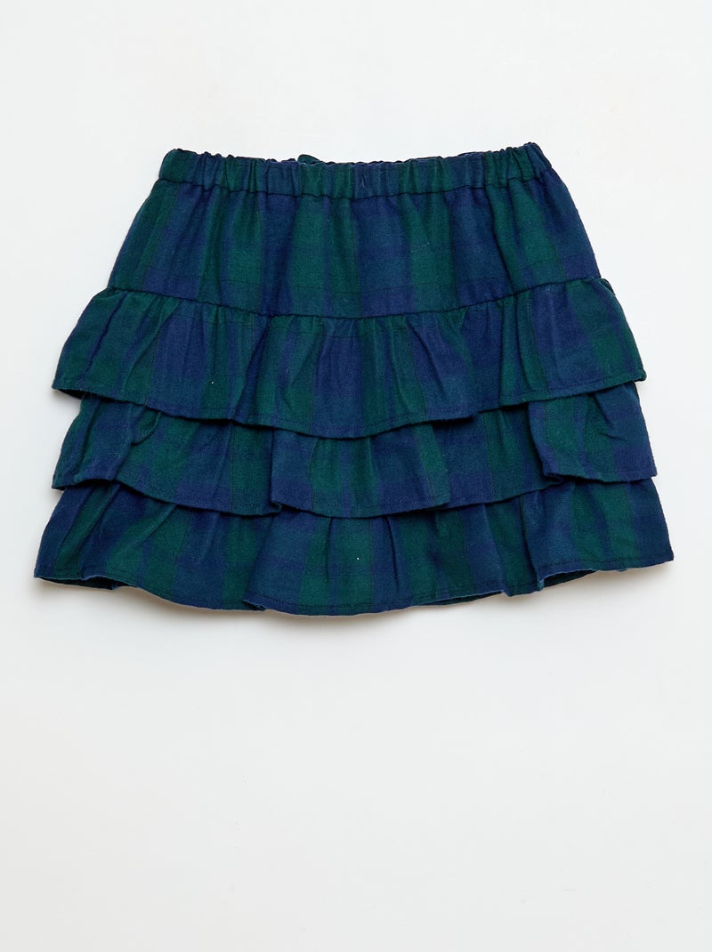 Gonna a quadri in cotone Verde - Kiabi