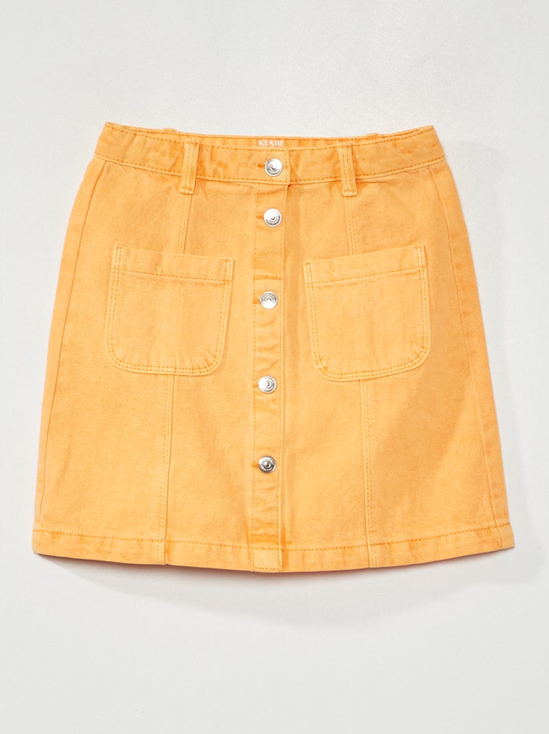 Gonna a trapezio in jeans arancio albicocca - Kiabi