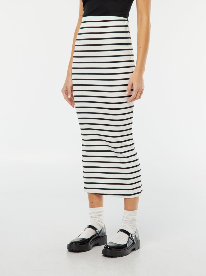 Gonna a tubino aderente BIANCO - Kiabi