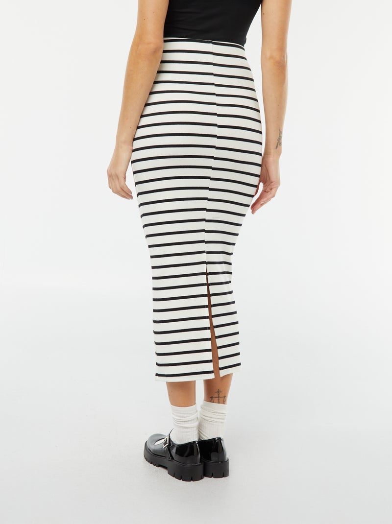 Gonna a tubino aderente BIANCO - Kiabi