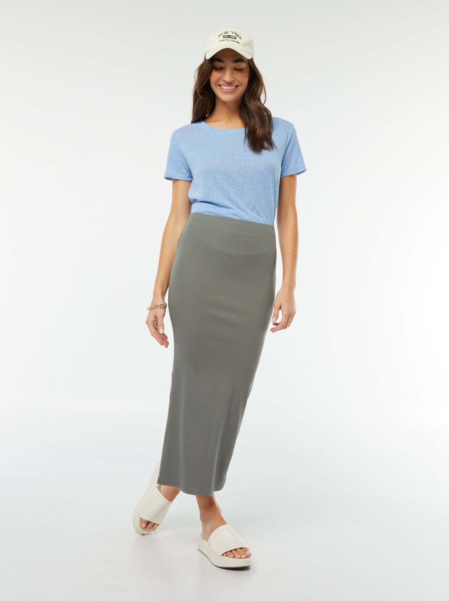 Gonna A Tubino Basic TOM TAILOR Base Donna - Morbida Scuba, Vestibilità Regolare, Midi