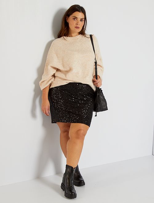 Gonna a tubino con paillettes - nero - Kiabi - 18.00€