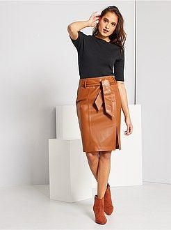 Gonna a tubino in similpelle - Kiabi