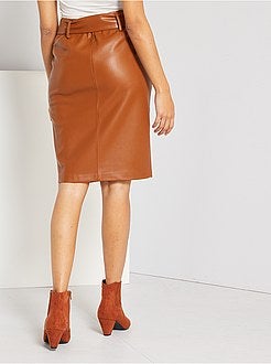Gonna a tubino in similpelle - Kiabi