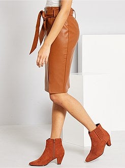 Gonna a tubino in similpelle - Kiabi