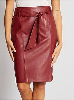 Gonna a tubino in similpelle - Kiabi