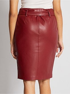 Gonna a tubino in similpelle - Kiabi