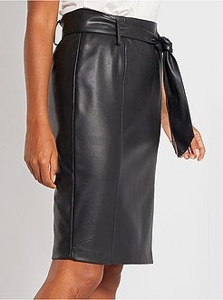 Gonna a tubino in similpelle - Kiabi