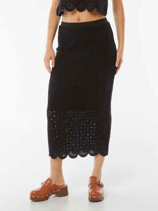 Gonna a tubino lunga in macramé