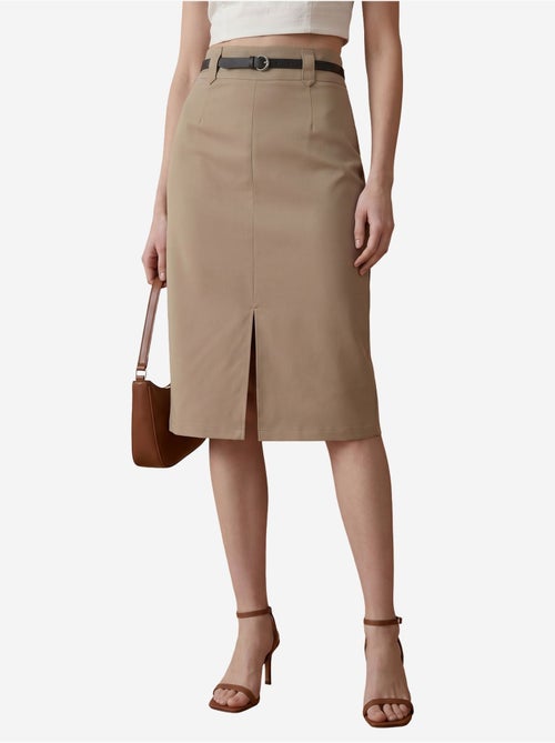 Gonna a tubino midi a vita alta con spacco my fashion - Kiabi Gonna a tubino midi a vita alta con spacco my fashion - Kiabi