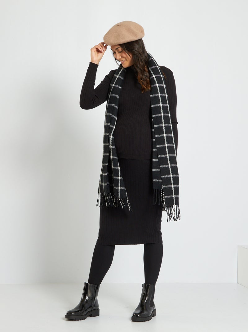 Gonna a tubino premaman in maglia a coste Nero - Kiabi