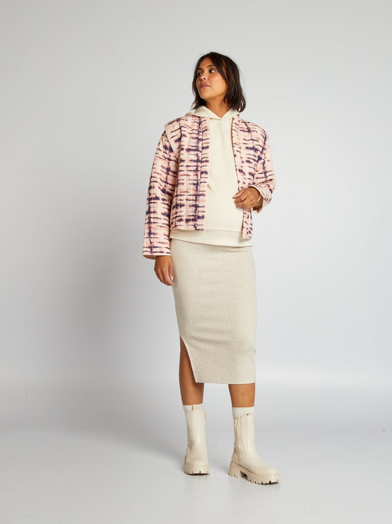 Gonna a tubino premaman in maglia a costine BEIGE - Kiabi