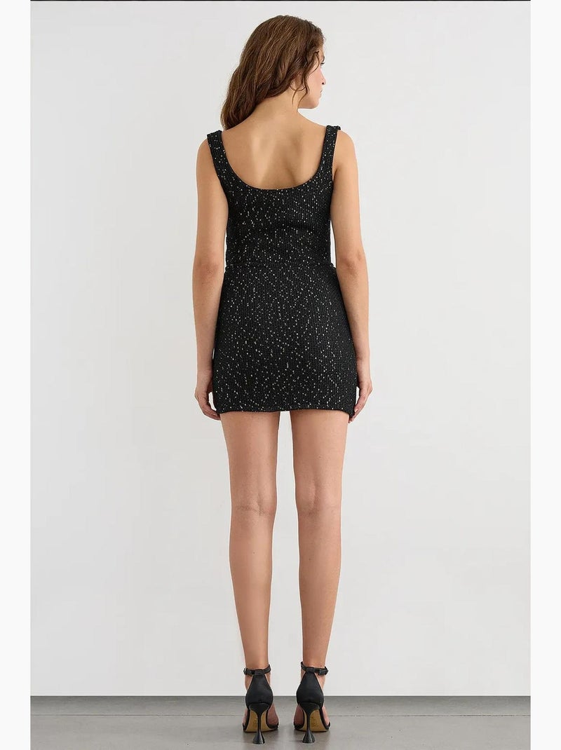 Gonna avvolgente in maglia con paillettes, orlo senza cuciture e cintura hiccup Nero - Kiabi