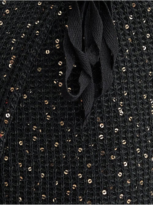 Gonna avvolgente in maglia con paillettes, orlo senza cuciture e cintura - Kiabi Gonna avvolgente in maglia con paillettes, orlo senza cuciture e cintura - Kiabi