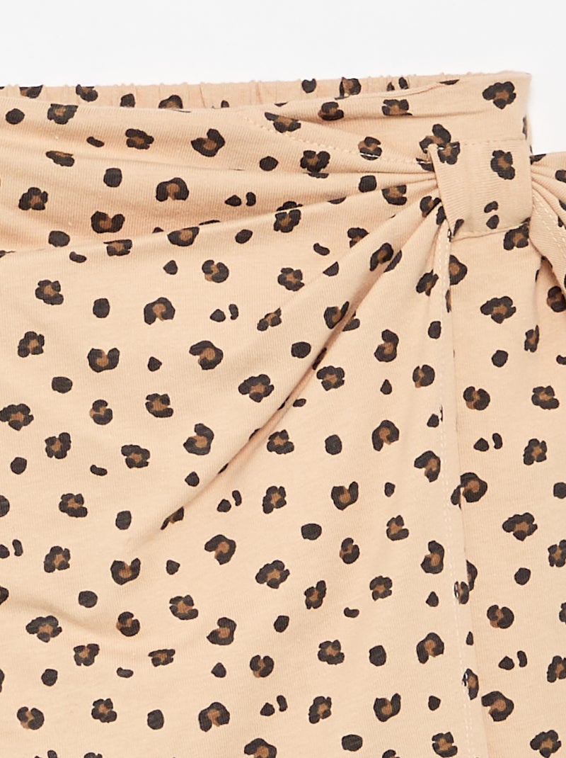 Gonna con fiocco fantasia Beige - Kiabi