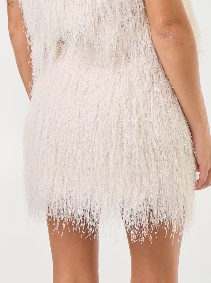 Gonna con frange Beige - Kiabi