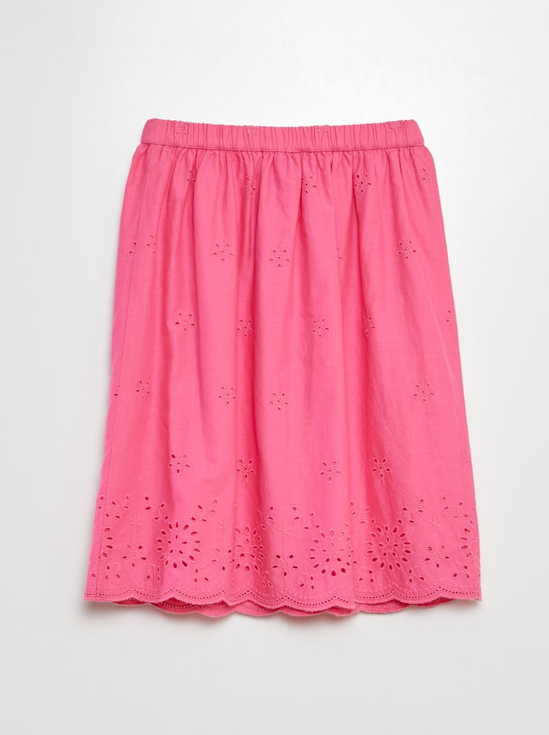 Gonna con motivi in pizzo rosa - Kiabi